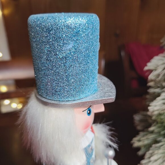 Blue Christmas Nutcracker Soldier Holiday Decor Wooden Statue Xmas Decoration - Picture 11 of 11